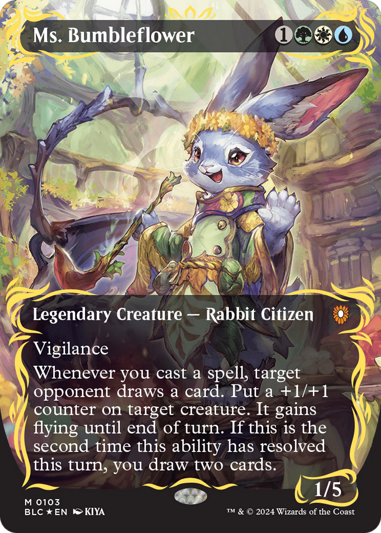 Ms. Bumbleflower (Borderless) (Raised Foil) [Bloomburrow Commander] - Magic: The Gathering - Card Brawlers | Quebec | Canada |