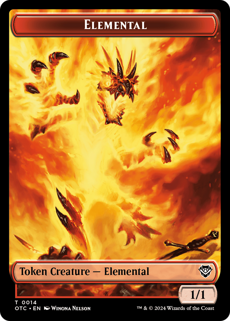 Elemental (0014) // Soldier (0026) Double-Sided Token [Outlaws of Thunder Junction Commander Tokens] - Magic: The Gathering - Card Brawlers | Quebec | Canada |