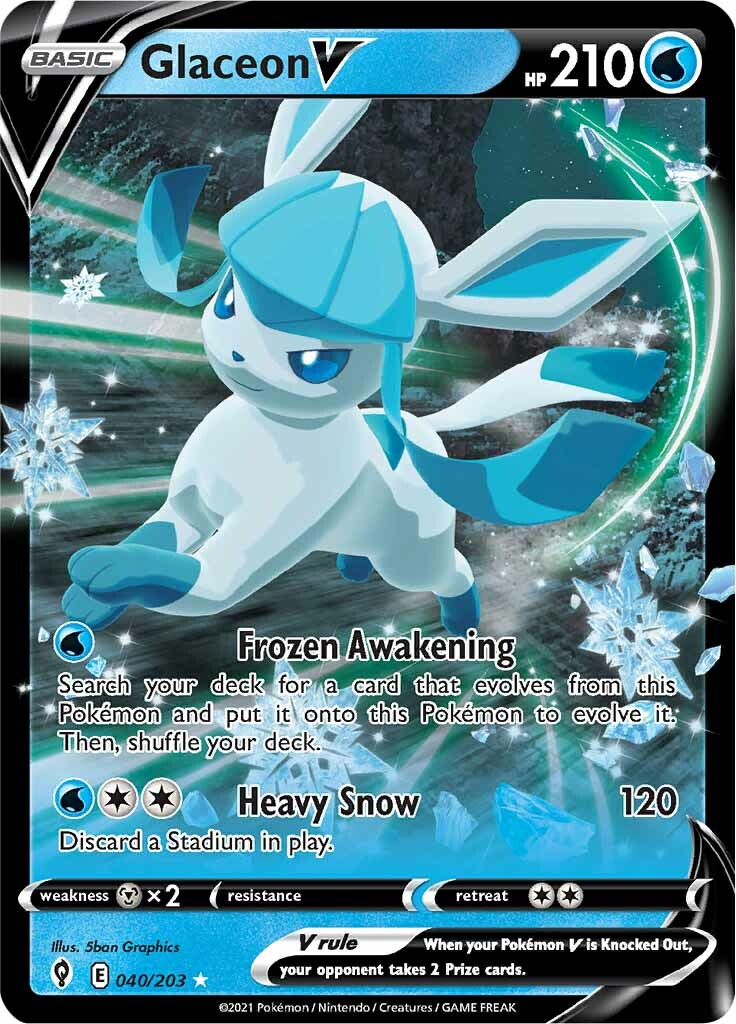 Glaceon V (040/203) [Sword & Shield: Evolving Skies] - Pokémon - Card Brawlers | Quebec | Canada |