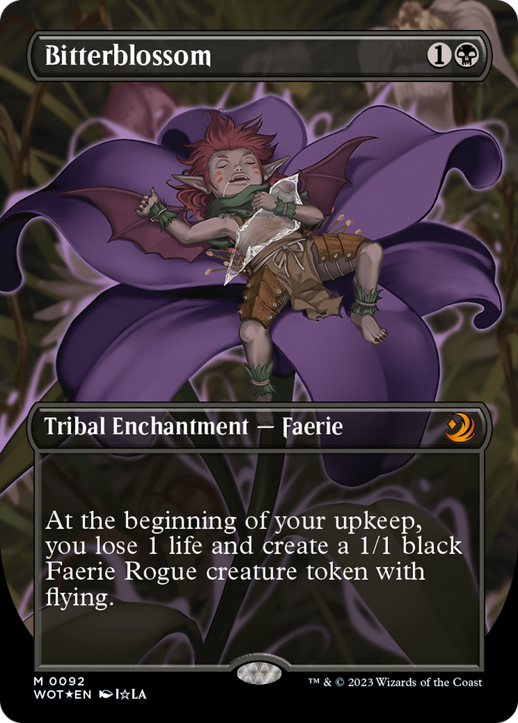 Bitterblossom (Anime Borderless) (Confetti Foil) [Wilds of Eldraine: Enchanting Tales] - Magic: The Gathering - Card Brawlers | Quebec | Canada |