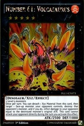 Number 61: Volcasaurus [PGL3-EN073] Gold Rare - Yu-Gi-Oh! - Card Brawlers | Quebec | Canada |