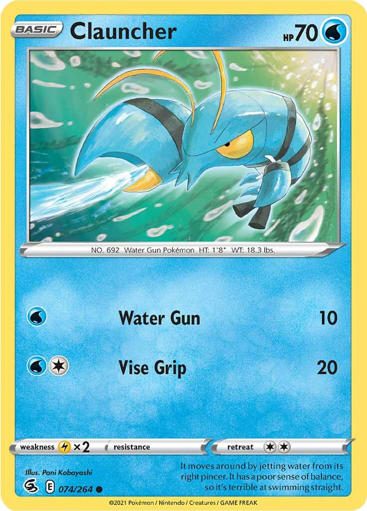 Clauncher (074/264) [Sword & Shield: Fusion Strike] - Pokémon - Card Brawlers | Quebec | Canada |