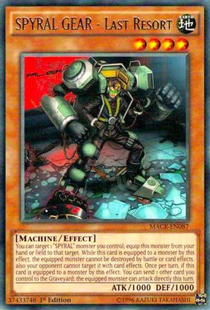 SPYRAL GEAR - Last Resort [MACR-EN087] Rare - Yu-Gi-Oh! - Card Brawlers | Quebec | Canada |