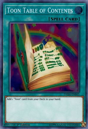 Toon Table of Contents [DASA-EN043] Super Rare - Yu-Gi-Oh! - Card Brawlers | Quebec | Canada |