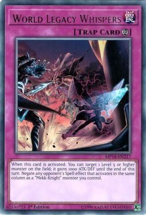World Legacy Whispers [MP18-EN217] Rare - Yu-Gi-Oh! - Card Brawlers | Quebec | Canada |