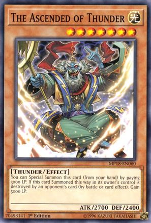 The Ascended of Thunder [MP18-EN060] Short Print - Yu-Gi-Oh! - Card Brawlers | Quebec | Canada |