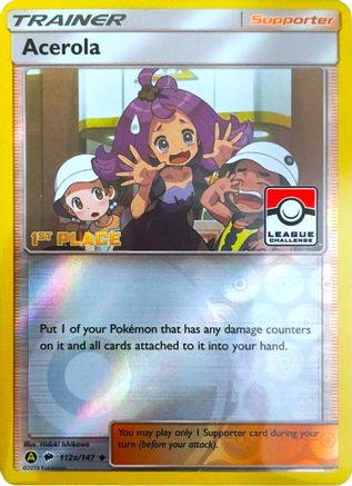 Acerola (112a/147) (League Promo 1st Place) [Sun & Moon: Burning Shadows] - Pokémon - Card Brawlers | Quebec | Canada |