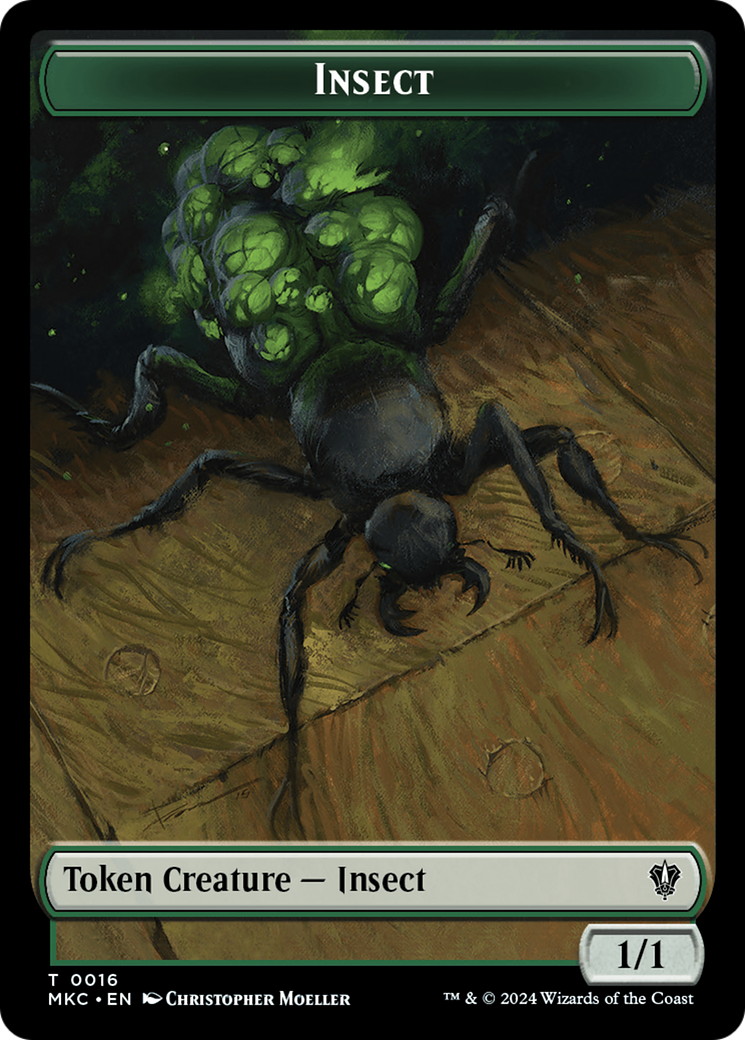 Insect (0016) // Manifest Double-Sided Token [Murders at Karlov Manor Commander Tokens] - Magic: The Gathering - Card Brawlers | Quebec | Canada |