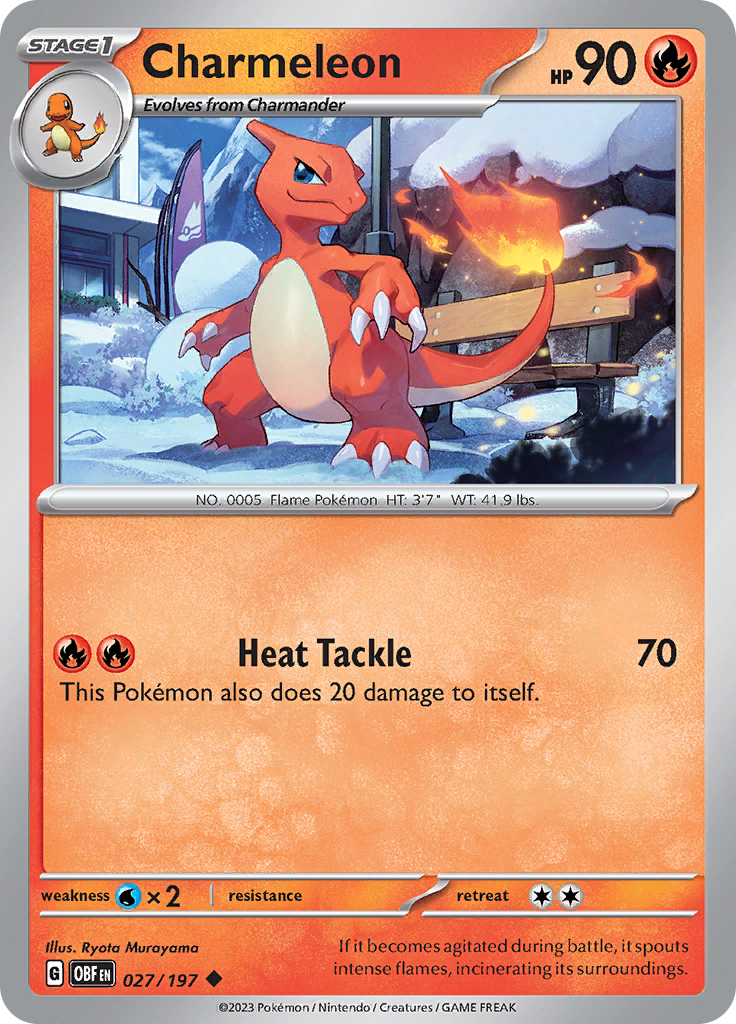 Charmeleon (027/197) [Scarlet & Violet: Obsidian Flames] - Pokémon - Card Brawlers | Quebec | Canada |