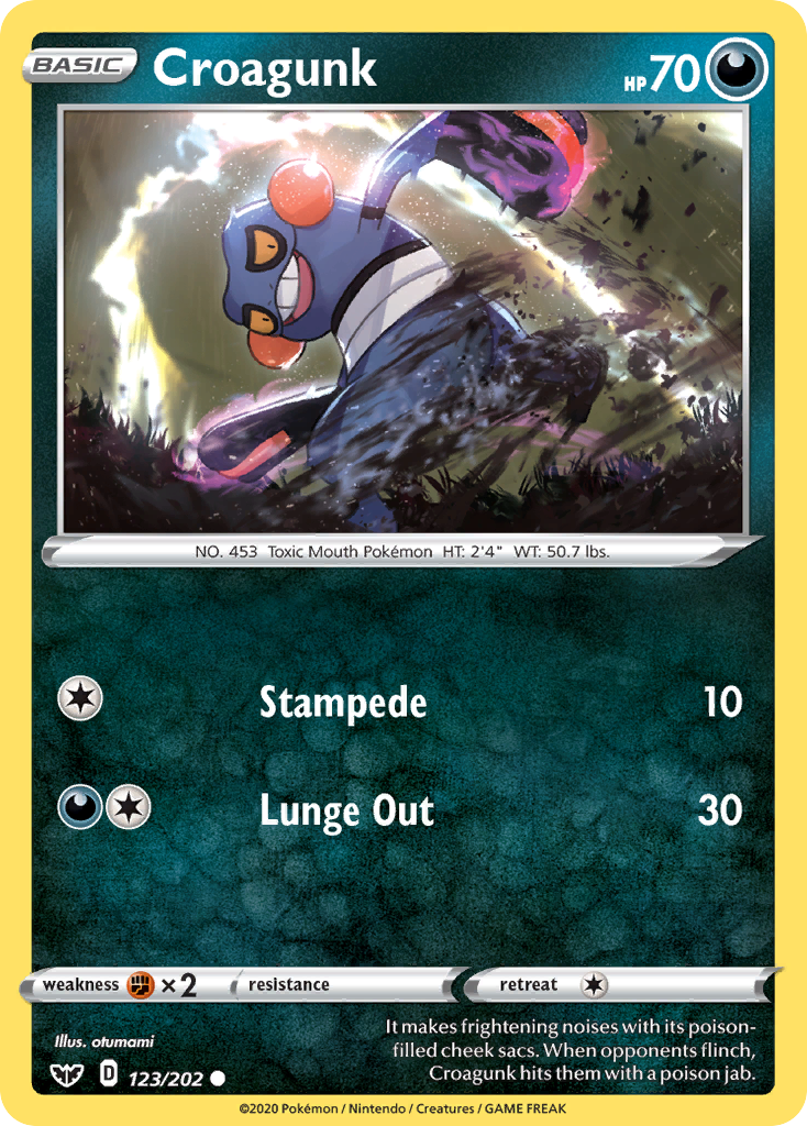 Croagunk (123/202) [Sword & Shield: Base Set] - Pokémon - Card Brawlers | Quebec | Canada |