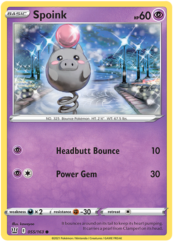 Spoink (055/163) [Sword & Shield: Battle Styles] - Pokémon - Card Brawlers | Quebec | Canada |