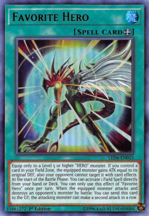 Favorite Hero [LED6-EN015] Ultra Rare - Yu-Gi-Oh! - Card Brawlers | Quebec | Canada |