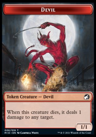 Wolf // Devil Double-Sided Token [Innistrad: Midnight Hunt Tokens] - Magic: The Gathering - Card Brawlers | Quebec | Canada |