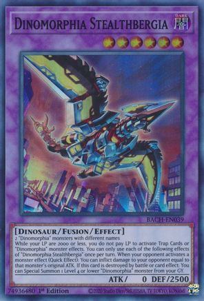 Dinomorphia Stealthbergia [BACH-EN039] Super Rare - Yu-Gi-Oh! - Card Brawlers | Quebec | Canada |