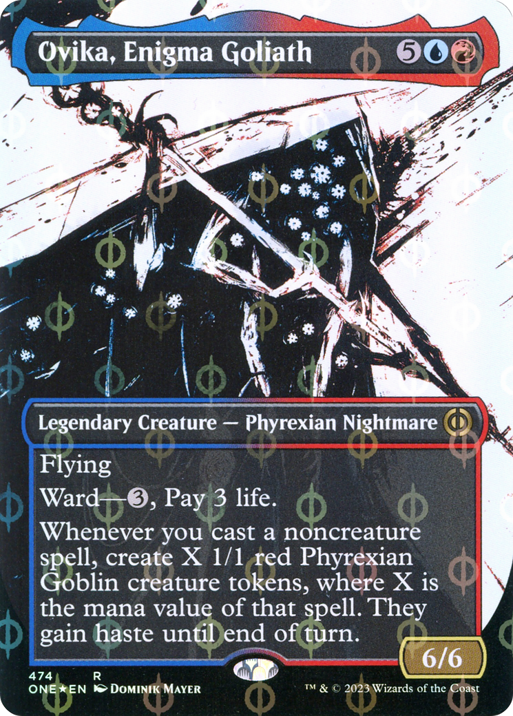 Ovika, Enigma Goliath (Borderless Ichor Step-and-Compleat Foil) [Phyrexia: All Will Be One] - Magic: The Gathering - Card Brawlers | Quebec | Canada |