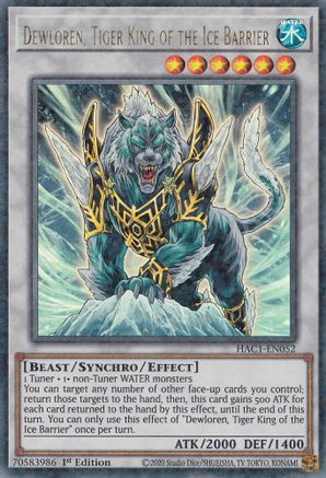 Dewloren, Tiger King of the Ice Barrier (Duel Terminal) [HAC1-EN052] Parallel Rare - Yu-Gi-Oh! - Card Brawlers | Quebec | Canada |