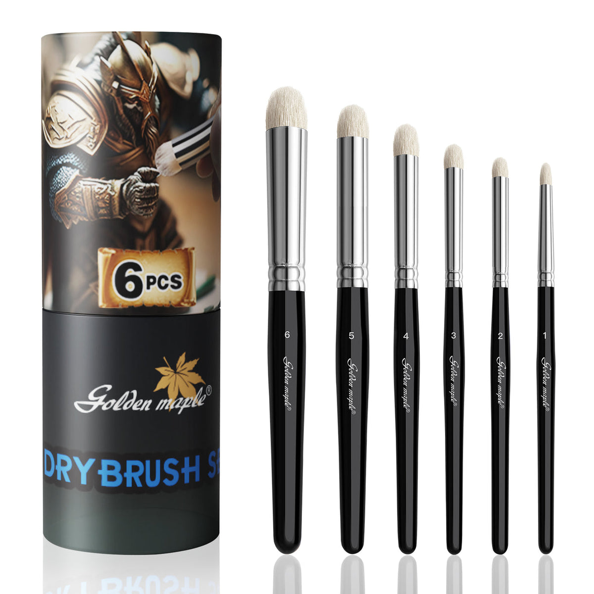 Golden Maple - Paint Bursh Set - Premium Drybrush - 6pcs
