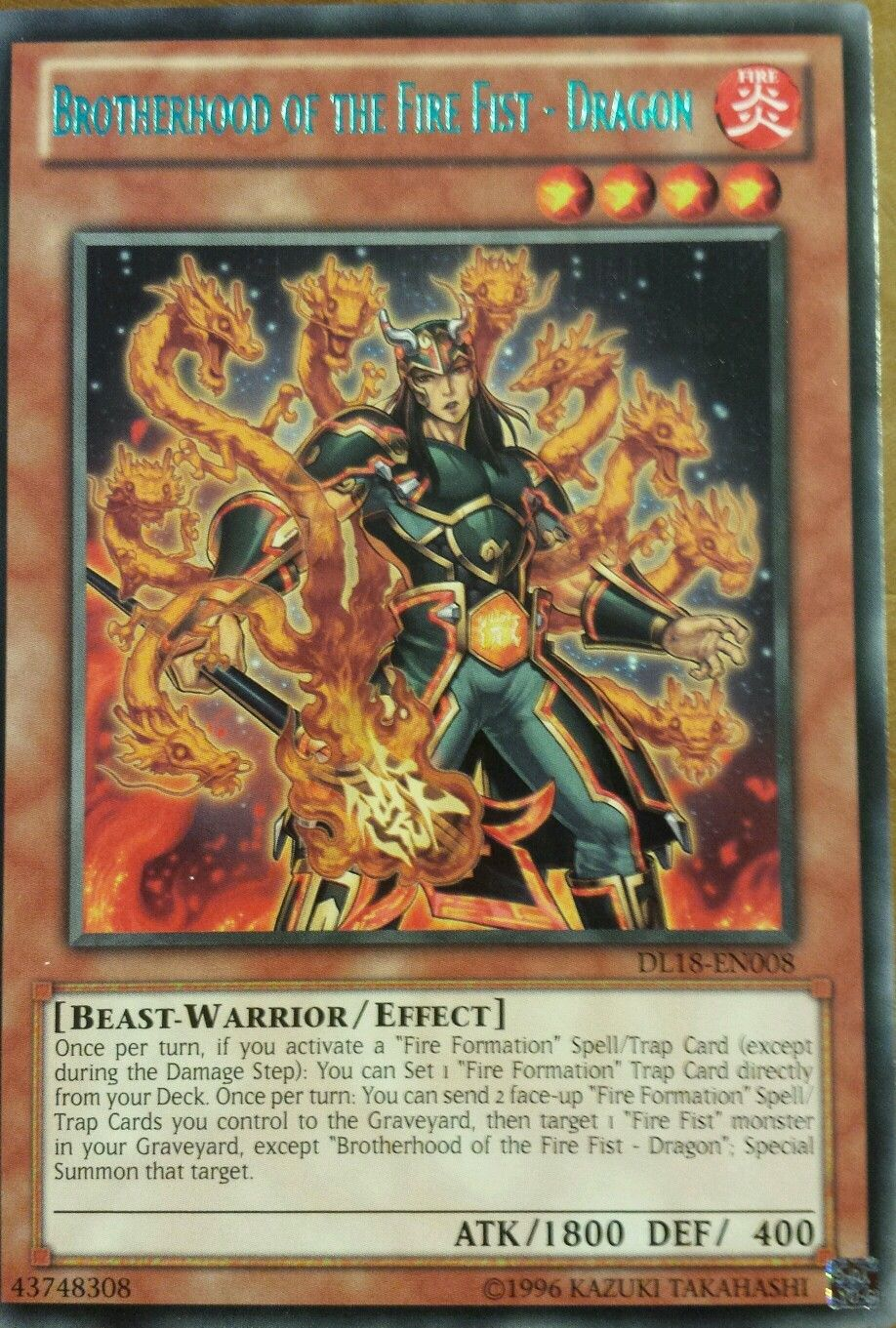 Brotherhood of the Fire Fist - Dragon (Green) [DL18-EN008] Rare - Yu-Gi-Oh! - Card Brawlers | Quebec | Canada |
