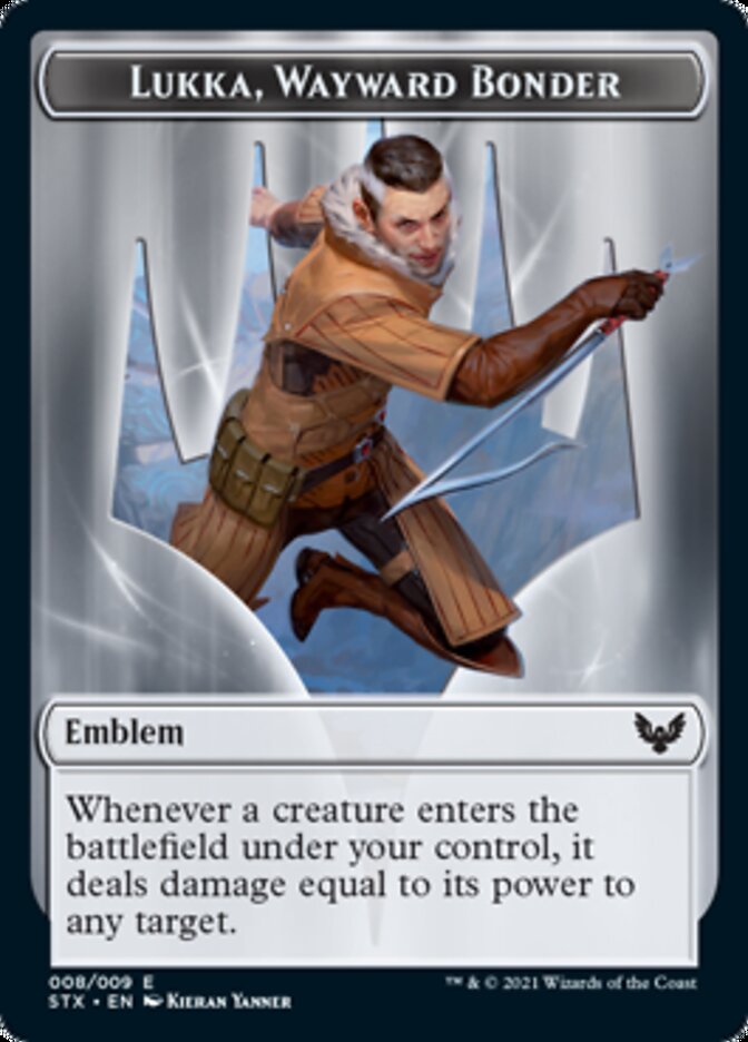 Spirit // Lukka, Wayward Bonder Emblem Double-Sided Token [Strixhaven: School of Mages Tokens] - Magic: The Gathering - Card Brawlers | Quebec | Canada |