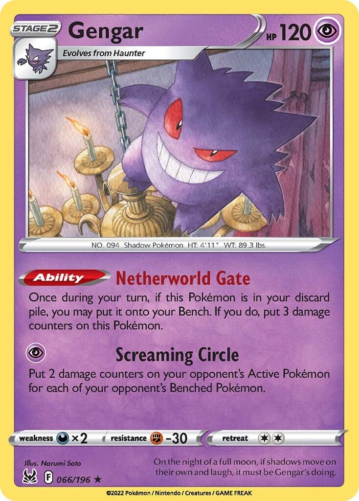 Gengar (066/196) (Theme Deck Exclusive) [Sword & Shield: Lost Origin] - Pokémon - Card Brawlers | Quebec | Canada |
