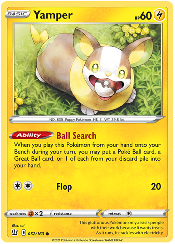 Yamper (052/163) [Sword & Shield: Battle Styles] - Pokémon - Card Brawlers | Quebec | Canada |