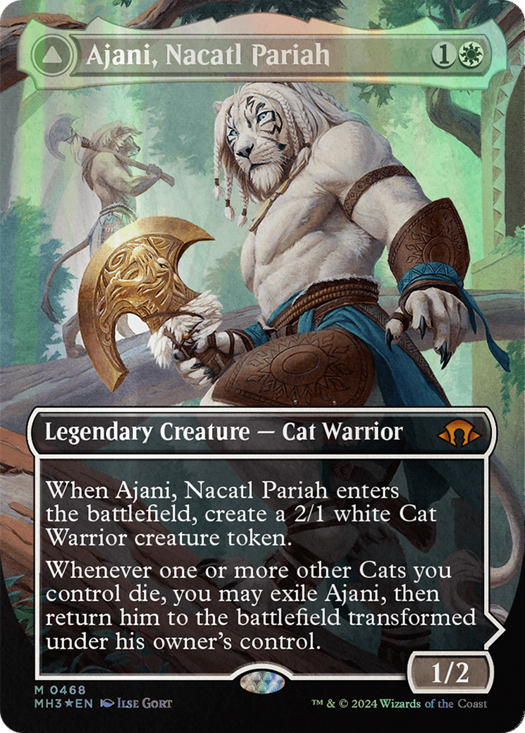 Ajani, Nacatl Pariah // Ajani, Nacatl Avenger (Borderless) (Textured Foil) [Modern Horizons 3] - Magic: The Gathering - Card Brawlers | Quebec | Canada |