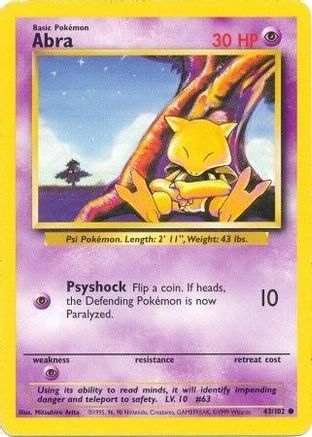 Abra (43/102) [Base Set Unlimited] - Pokémon - Card Brawlers | Quebec | Canada |