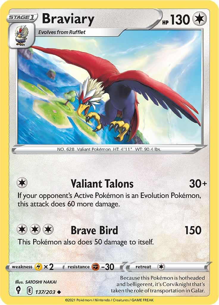 Braviary (137/203) [Sword & Shield: Evolving Skies] - Pokémon - Card Brawlers | Quebec | Canada |
