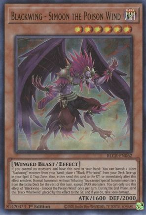 Blackwing - Simoon the Poison Wind [BLCR-EN062] Ultra Rare - Yu-Gi-Oh! - Card Brawlers | Quebec | Canada |