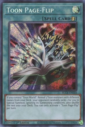 Toon Page-Flip [BLCR-EN068] Secret Rare - Yu-Gi-Oh! - Card Brawlers | Quebec | Canada |