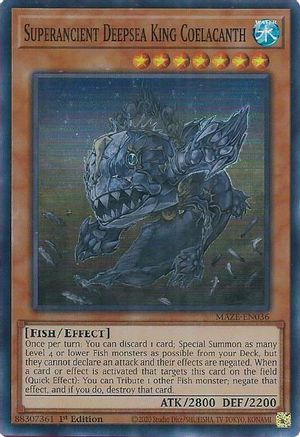 Superancient Deepsea King Coelacanth [MAZE-EN036] Super Rare - Yu-Gi-Oh! - Card Brawlers | Quebec | Canada |