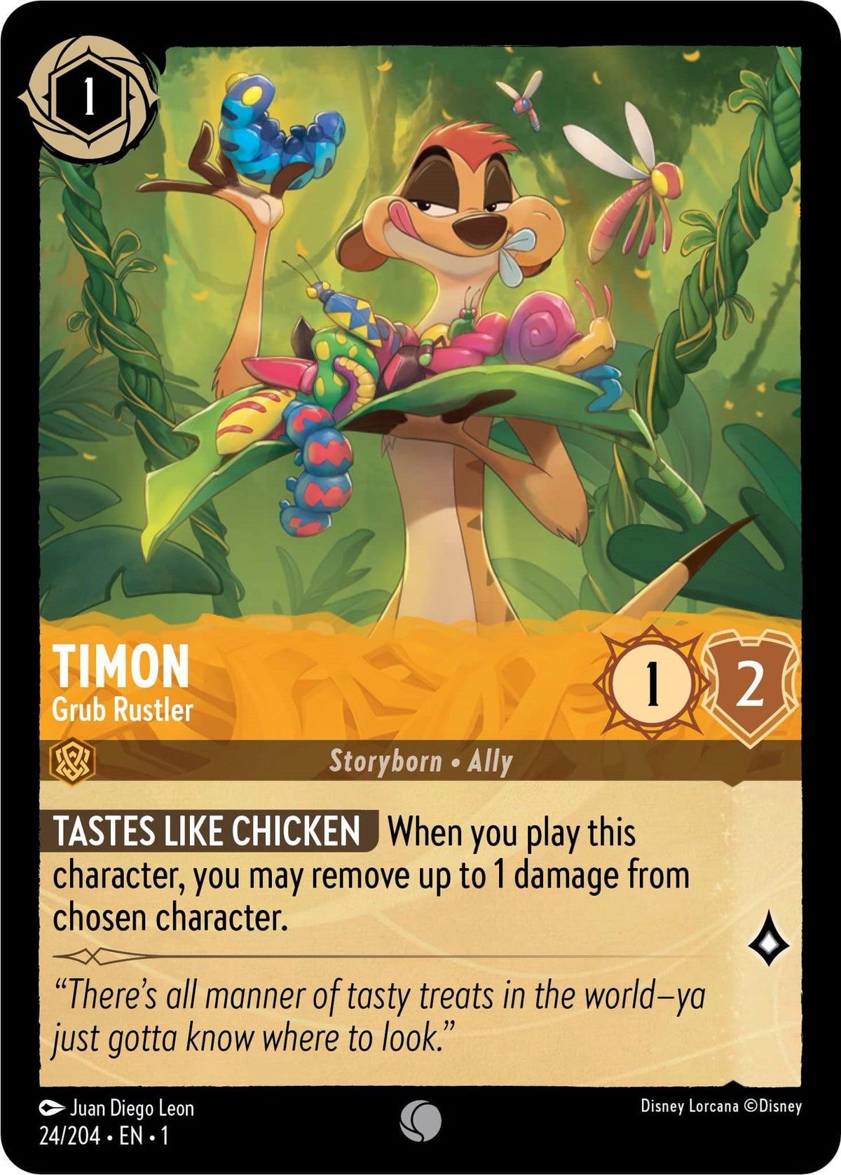 Timon - Grub Rustler (24/204) [The First Chapter] - Disney - Card Brawlers | Quebec | Canada |