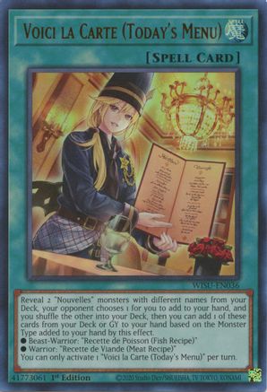 Voici la Carte (Today's Menu) [WISU-EN036] Ultra Rare - Yu-Gi-Oh! - Card Brawlers | Quebec | Canada |