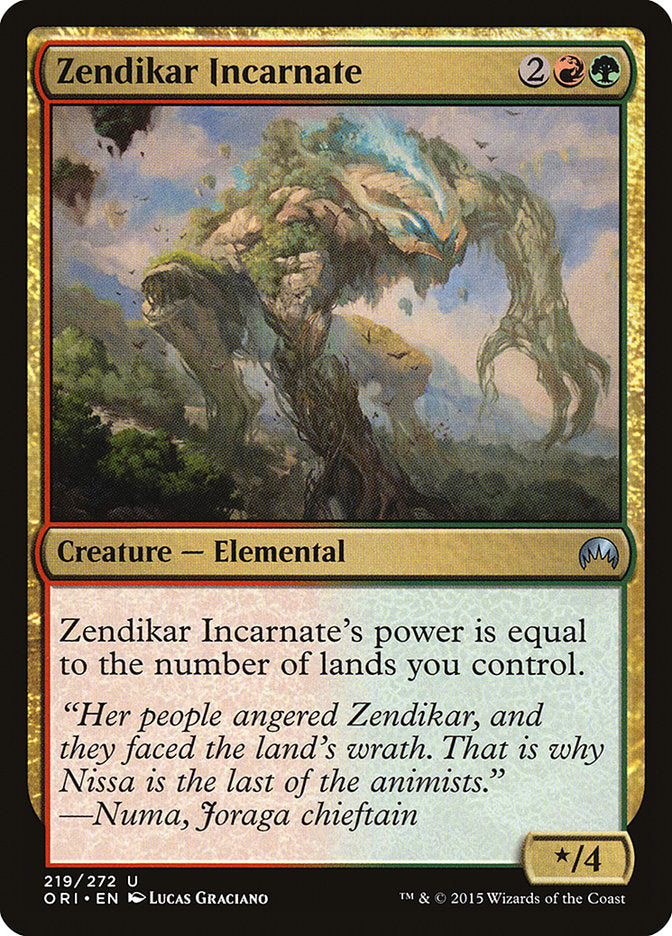 Zendikar Incarnate [Magic Origins] - Magic: The Gathering - Card Brawlers | Quebec | Canada |