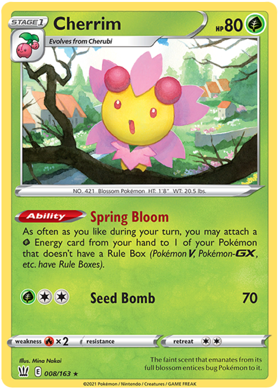 Cherrim (008/163) [Sword & Shield: Battle Styles] - Pokémon - Card Brawlers | Quebec | Canada |