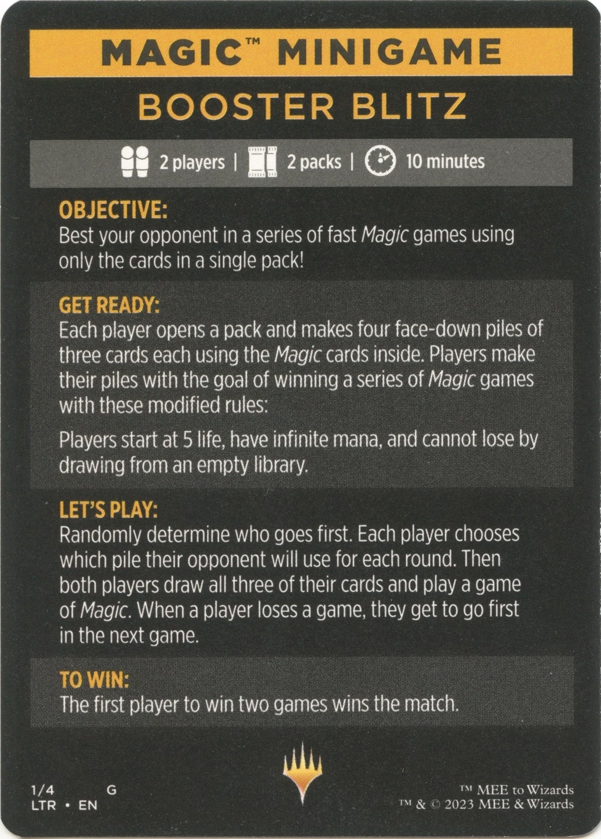 Booster Blitz (Magic Minigame) [The Lord of the Rings: Tales of Middle-Earth Minigame] - Magic: The Gathering - Card Brawlers | Quebec | Canada |