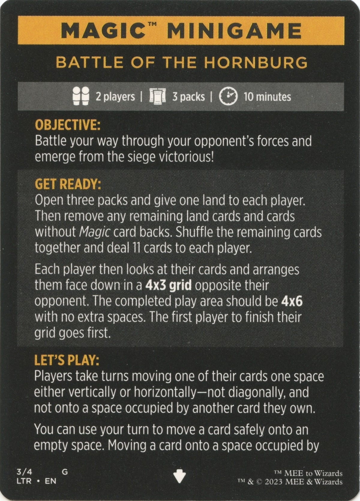 Battle of the Hornburg (Magic Minigame) [The Lord of the Rings: Tales of Middle-Earth Minigame] - Magic: The Gathering - Card Brawlers | Quebec | Canada |