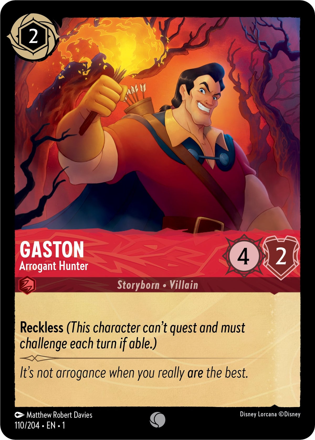 Gaston - Arrogant Hunter (110/204) [The First Chapter] - Disney - Card Brawlers | Quebec | Canada |