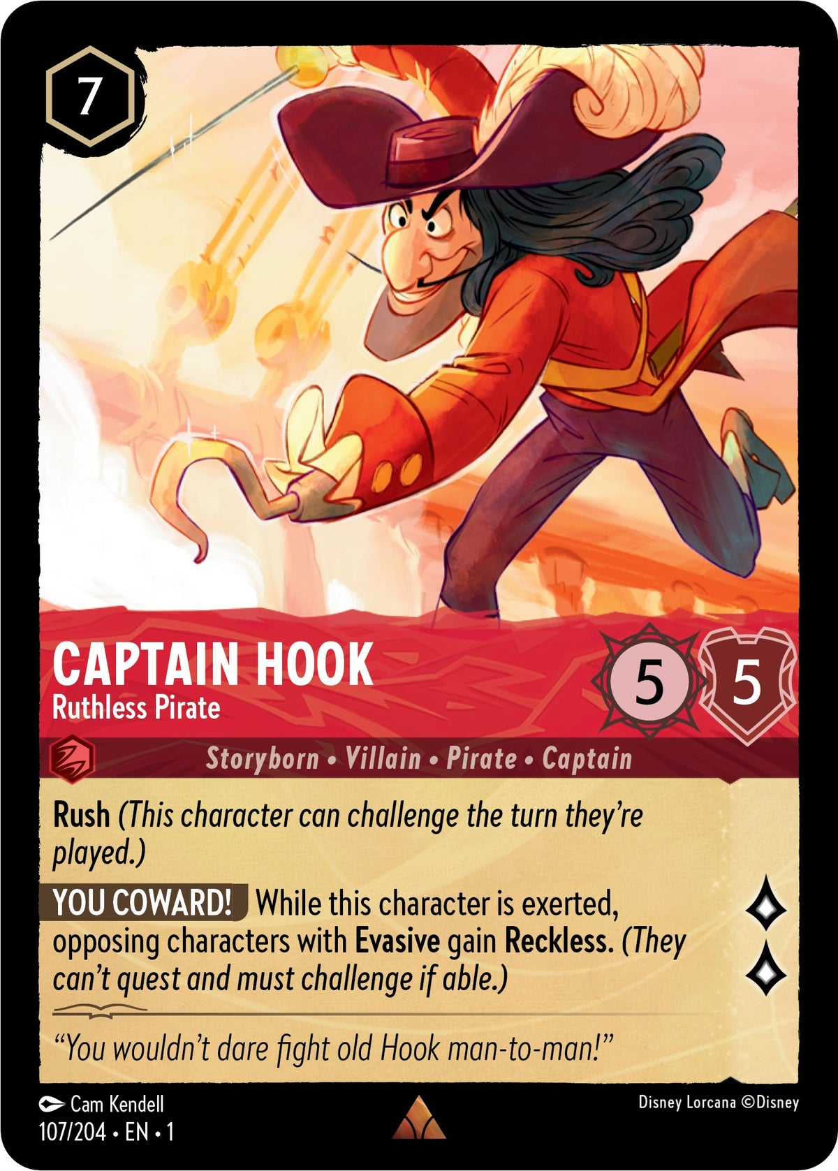 Captain Hook - Ruthless Pirate (107/204) [The First Chapter] - Disney - Card Brawlers | Quebec | Canada |