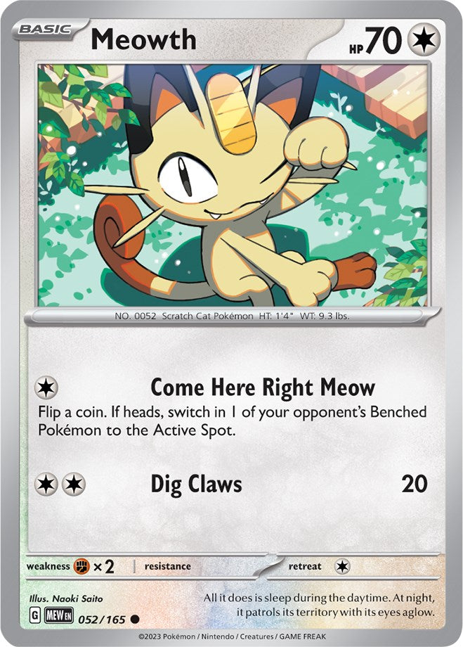 Meowth (052/165) [Scarlet & Violet 151] - Pokémon - Card Brawlers | Quebec | Canada |