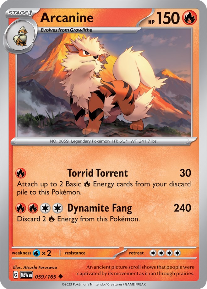 Arcanine (059/165) [Scarlet & Violet 151] - Pokémon - Card Brawlers | Quebec | Canada |