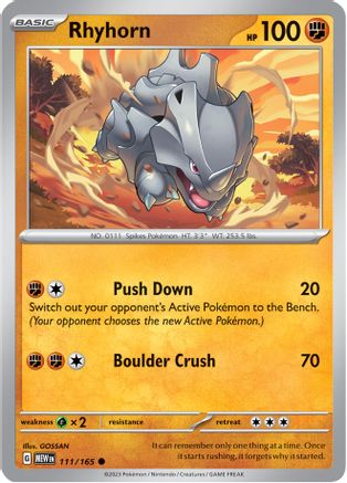 Rhyhorn (111/165) [Scarlet & Violet 151] - Pokémon - Card Brawlers | Quebec | Canada |