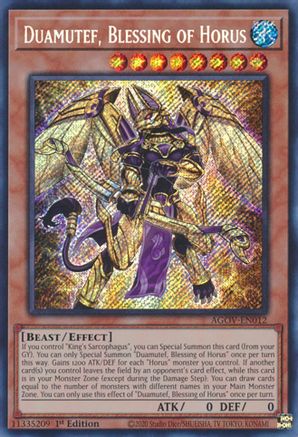 Duamutef, Blessing of Horus [AGOV-EN012] Secret Rare - Yu-Gi-Oh! - Card Brawlers | Quebec | Canada |