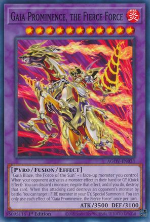 Gaia Prominence, the Fierce Force [AGOV-EN033] Common - Yu-Gi-Oh! - Card Brawlers | Quebec | Canada |