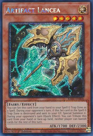 Artifact Lancea [RA01-EN006] Platinum Secret Rare - Yu-Gi-Oh! - Card Brawlers | Quebec | Canada |