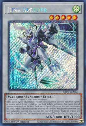 Junk Speeder [RA01-EN032] Platinum Secret Rare - Yu-Gi-Oh! - Card Brawlers | Quebec | Canada |