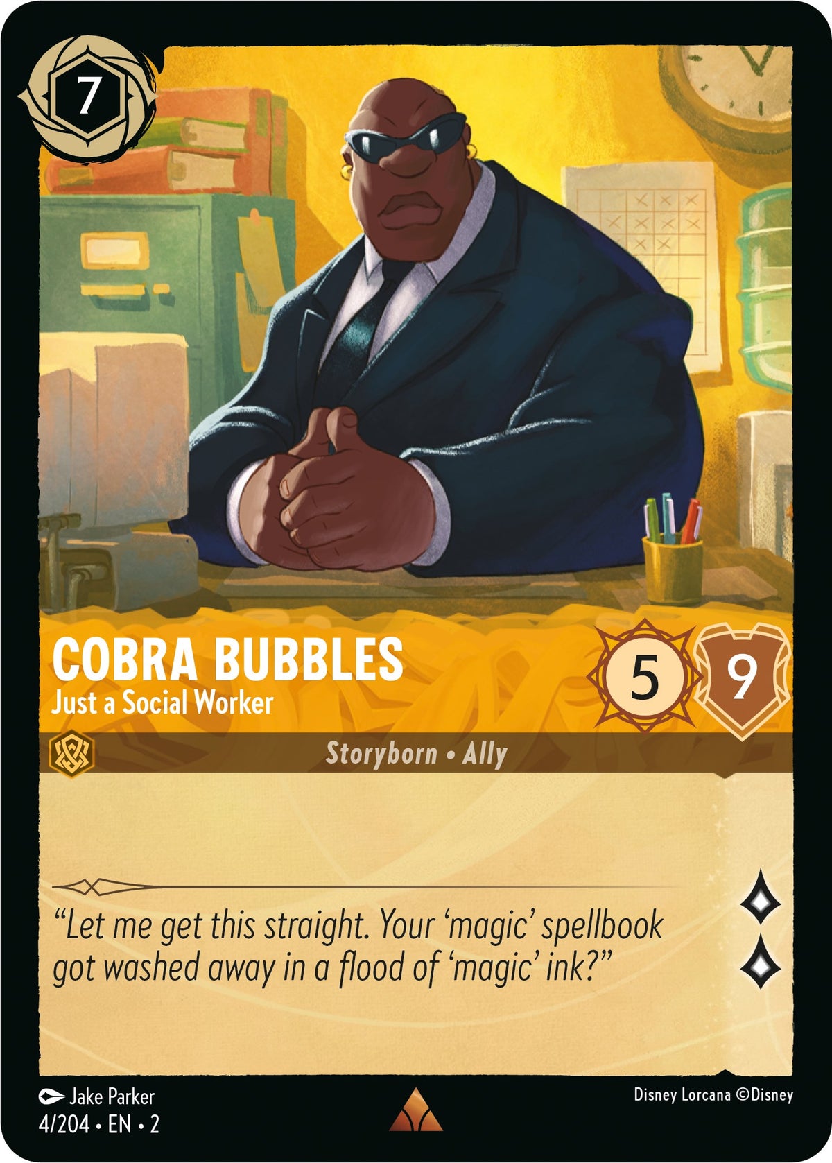 Cobra Bubbles - Just a Social Worker (4/204) [Rise of the Floodborn] - Disney - Card Brawlers | Quebec | Canada |