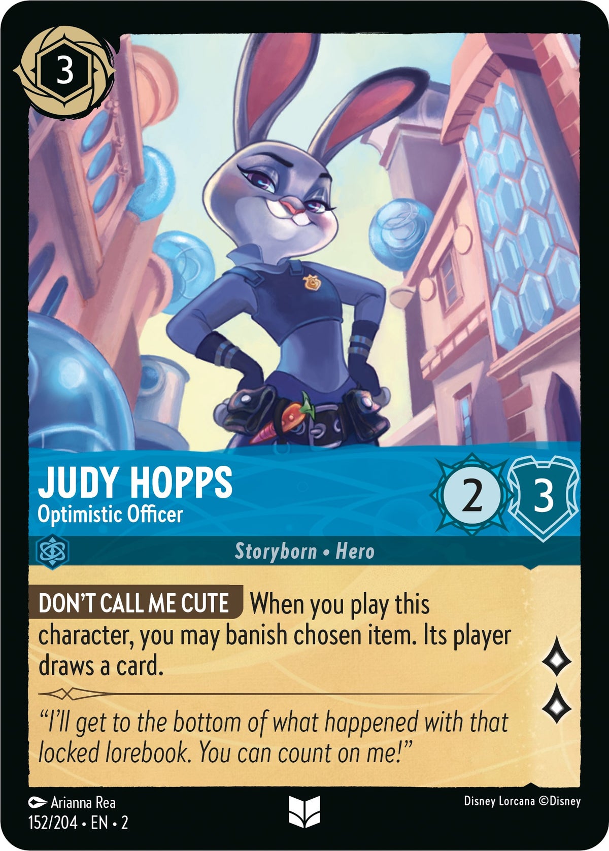 Judy Hopps - Optimistic Officer (152/204) [Rise of the Floodborn] - Disney - Card Brawlers | Quebec | Canada |
