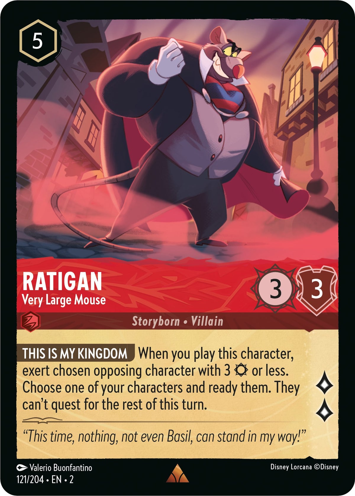 Ratigan - Very Large Mouse (121/204) [Rise of the Floodborn] - Disney - Card Brawlers | Quebec | Canada |