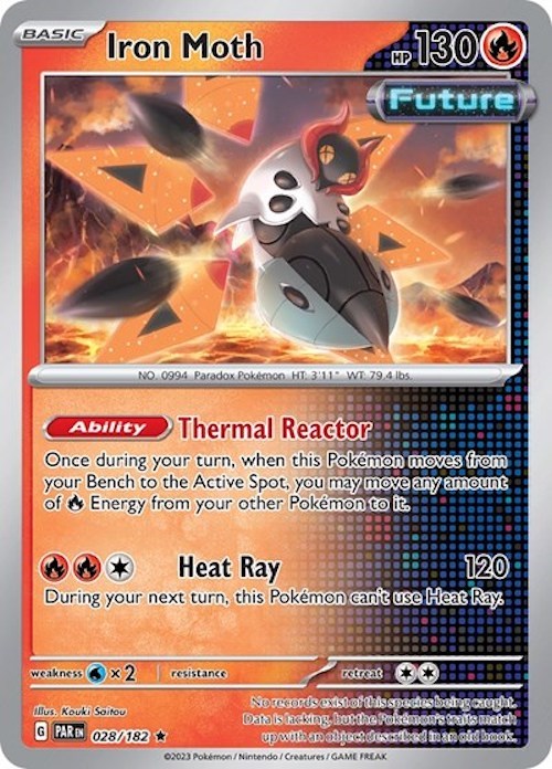 Iron Moth (028/182) (Cosmos Holo) [Scarlet & Violet: Paradox Rift] - Pokémon - Card Brawlers | Quebec | Canada |